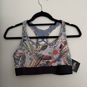 Victoria Women's Floral Sports Bra - Black and Multicolor